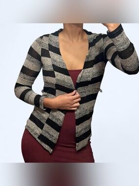 Grunge Grey & Black Striped Cardigan by Urban Episode!